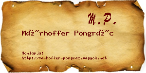 Márhoffer Pongrác névjegykártya
